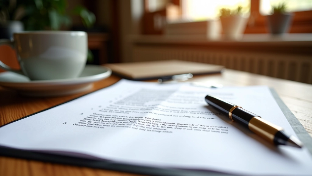 Schriftelijk huurcontract met pen op houten tafel, ondertekend